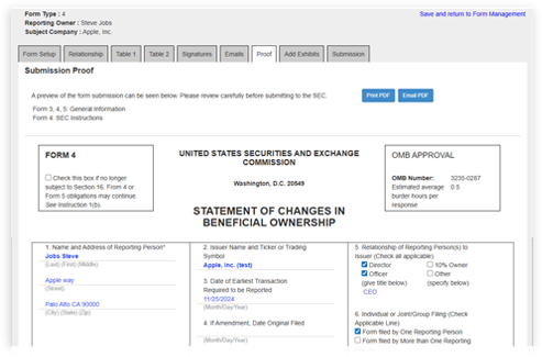 FORM345 Form 4 proof page allowing you to take control of the process.